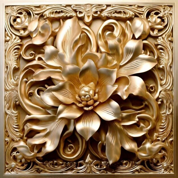 Photo a gold flower is on a gold background