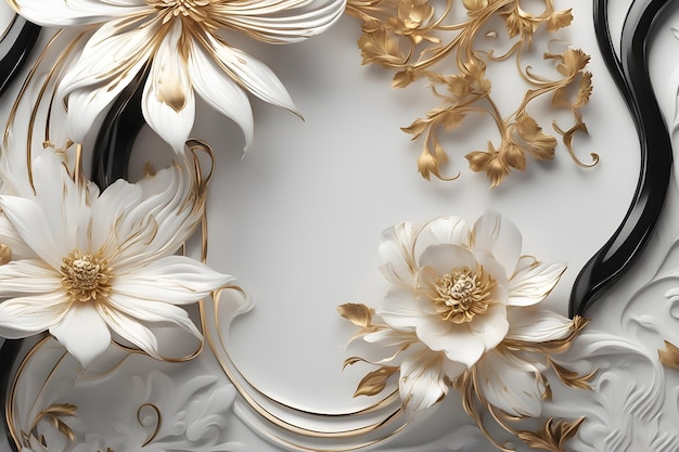 the gold flowers on the white background are from the collection.