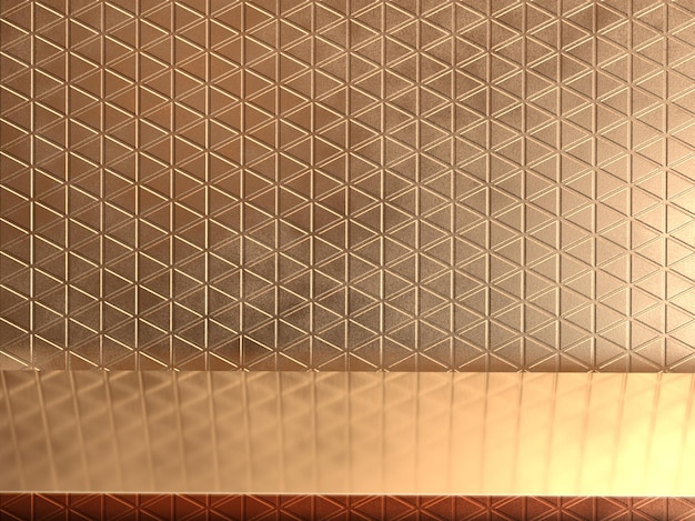 Gold foil background with light reflections. golden textured wall 3d rendering.