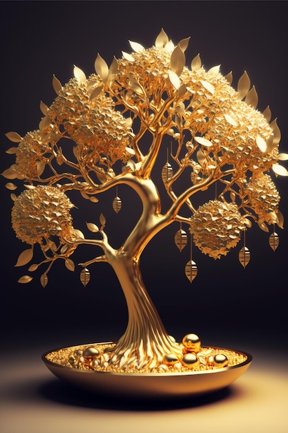 Gold fortune treefull of gold Generative Ai