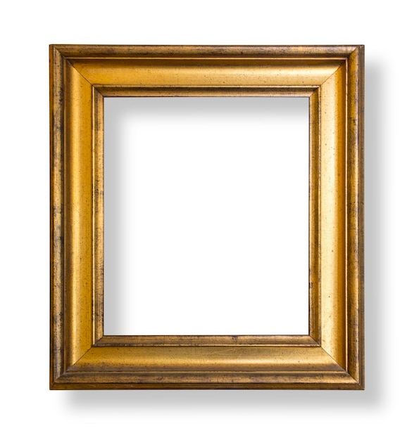 Gold frame. Gold/gilded arts and crafts pattern picture frame. with clipping path