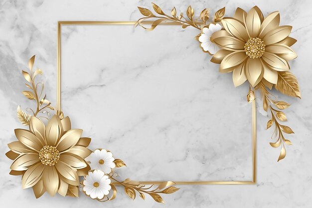 gold frame in marble