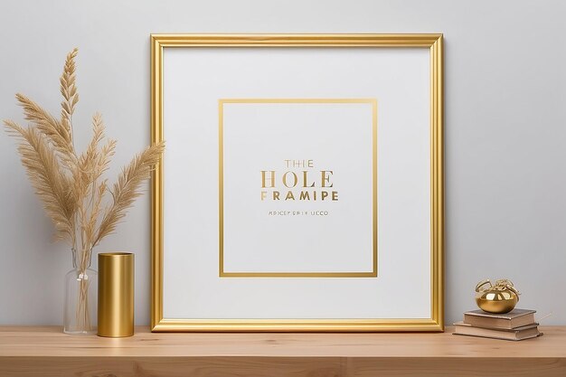 Photo gold frame mockup