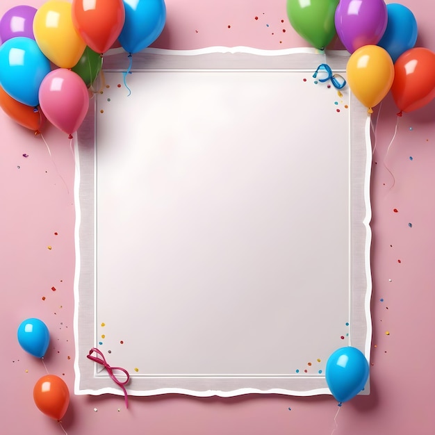 a gold frame with balloons and a gold border with a gold border