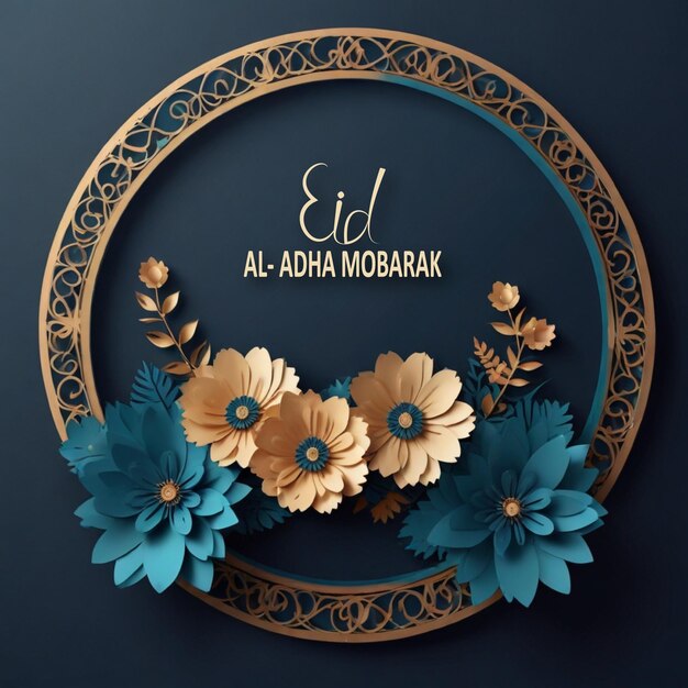 a gold frame with a blue background with flowers and a gold frame with the word  arabic  on it