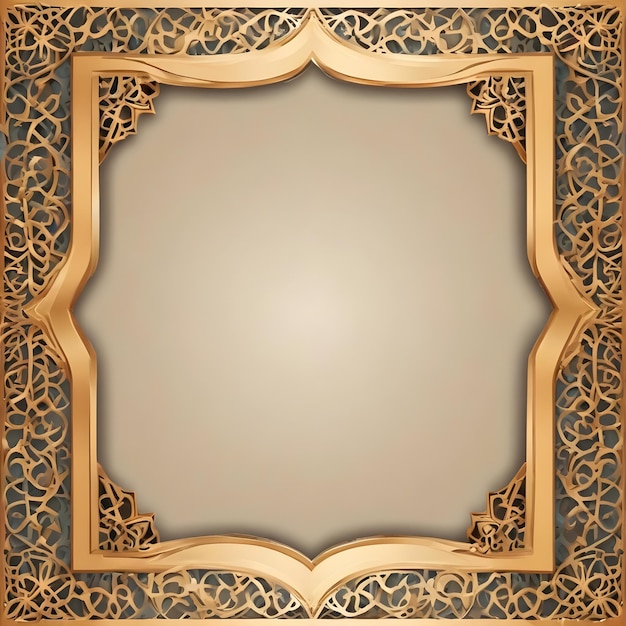 Photo a gold frame with a design on it that says quot the name of the place quot