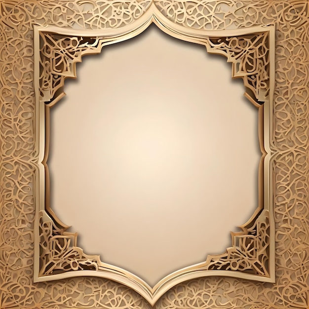 a gold frame with a design on it