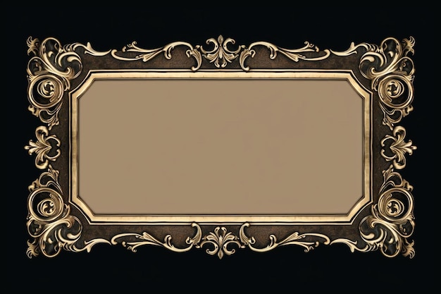 a gold frame with a gold border.