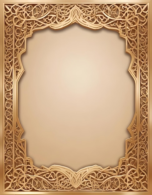 Photo a gold frame with a pattern of a frame with a gold border