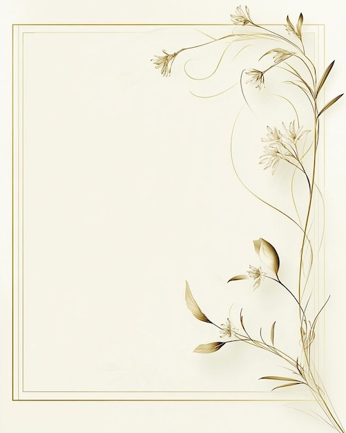 Photo gold frame with white flowers