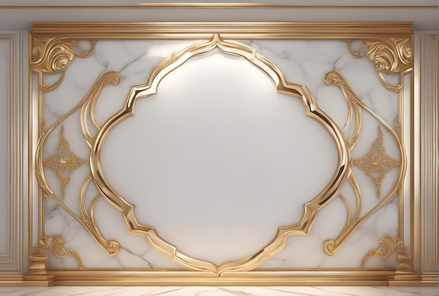 a gold framed mirror with a gold frame