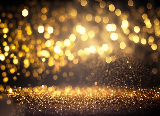 A gold glitter background with a black background and a gold glitter background.