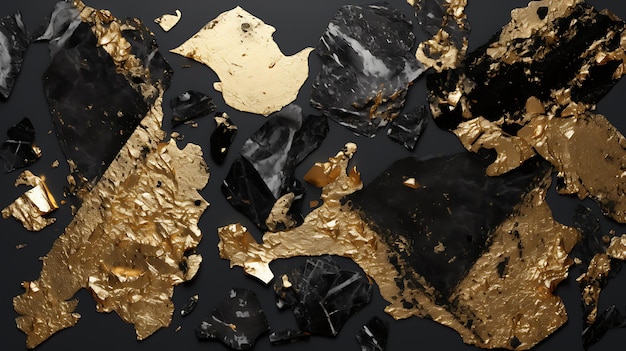 Gold glitter black marble textures background Abstract golden glitter dark marble texture