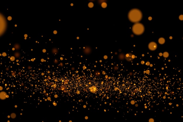 Gold glitter powder splash background. 