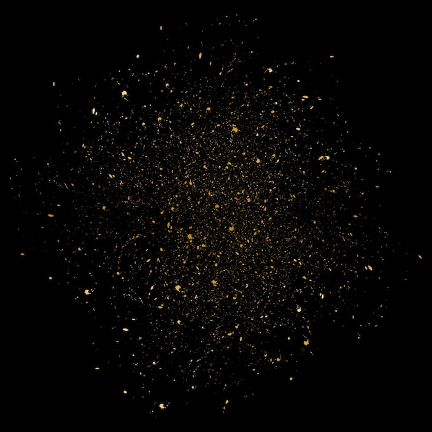 gold glitter texture isolated on black background