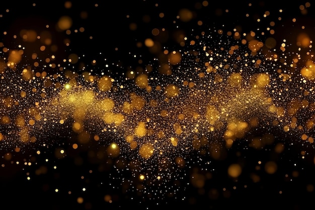 A gold glitter texture with a black background