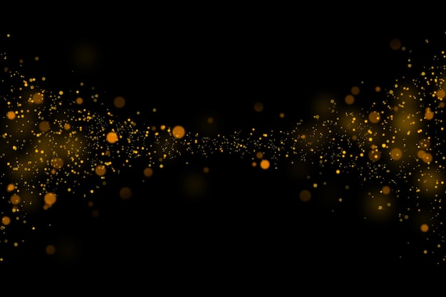 Gold glittering stars dust and bokeh background Abstract christmas glow light texture