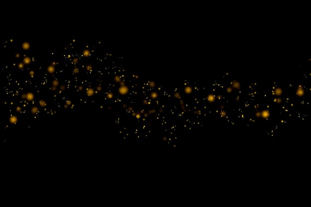 Gold glittering stars dust and bokeh background Abstract christmas glow light texture