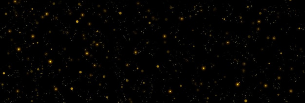 Gold glittering stars dust and bokeh background Abstract christmas glow light texture