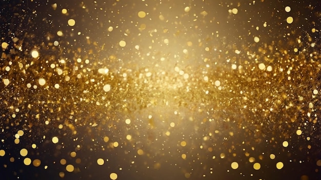 gold glitters on a black background