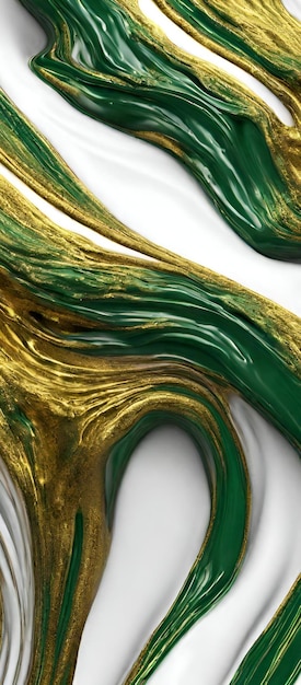 Gold and Green Liquid abstract background