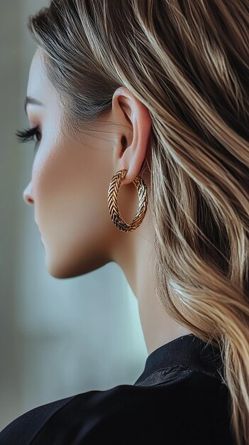 Photo gold hoop earrings