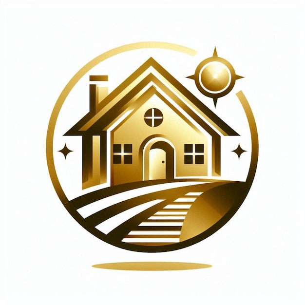 gold house logo real estate company AI Generated