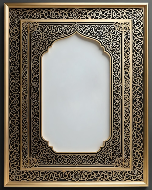 A gold Islamic frame design