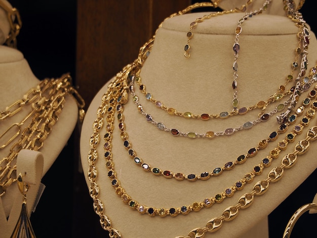 Gold jewels in ponte vecchio florence shops