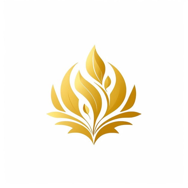 a gold leaf design on a white background