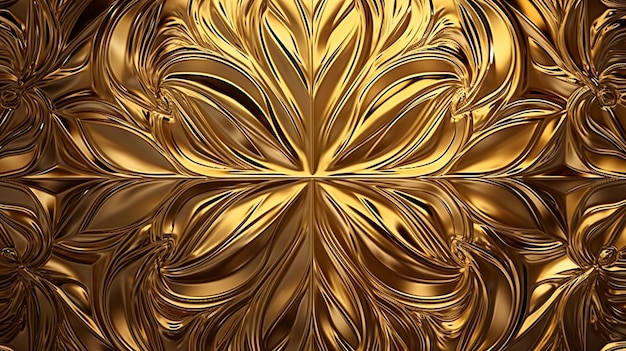 Gold leaf pattern on a gold background