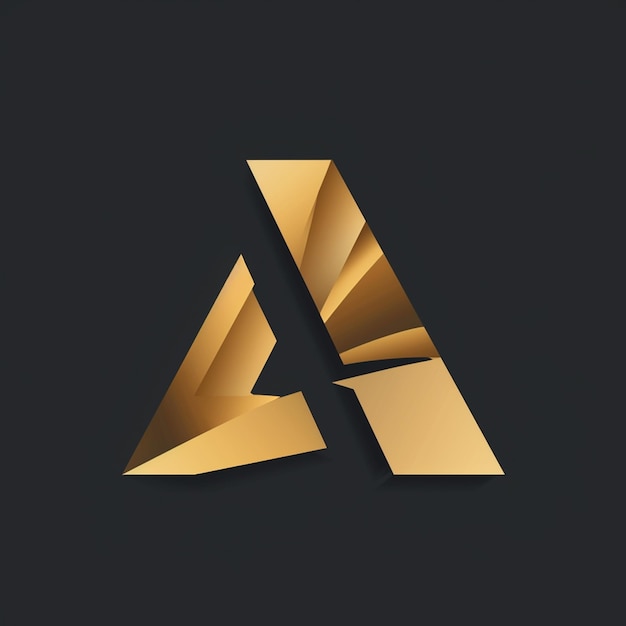 Photo a gold letter a on a black background