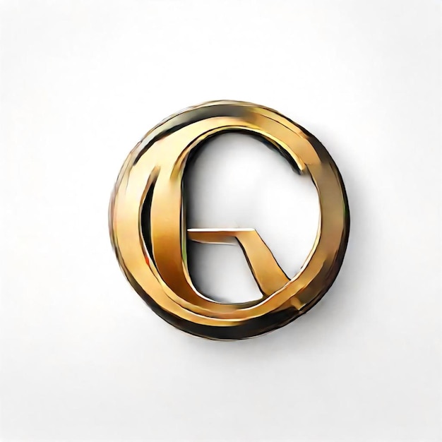 a gold letter on a gold sign that says g