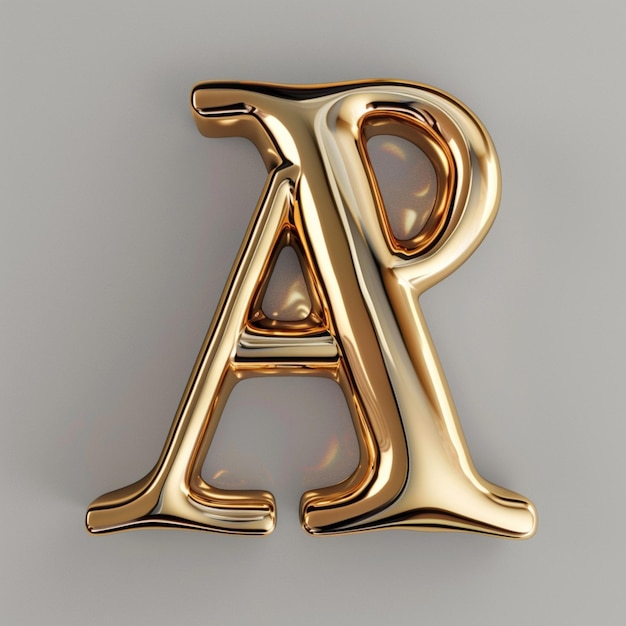 Photo a gold letter a is hanging from a wall