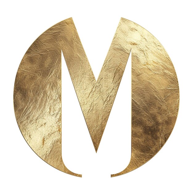 Photo a gold letter m is shown with a gold background