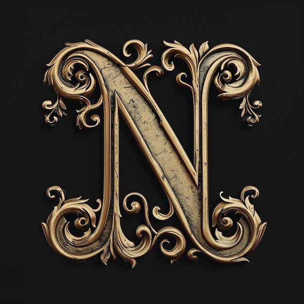 Photo a gold letter n that is from the n