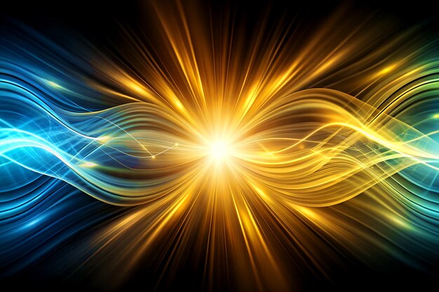 Photo gold light blue and black gradient motion energy background