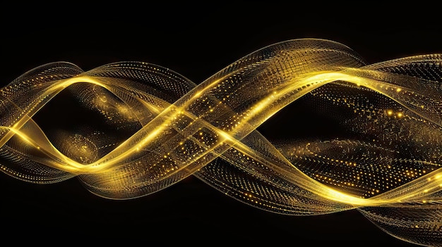 Gold light painting photography metallic yellow light against black background