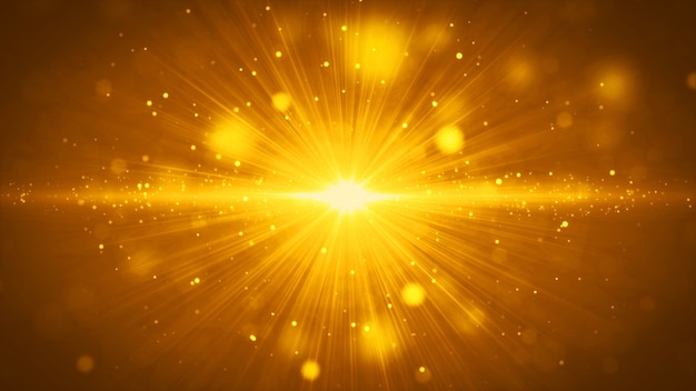 Gold light stripe and particles background