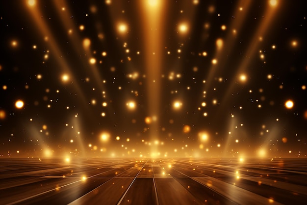 Gold Lights Rays Scene Background