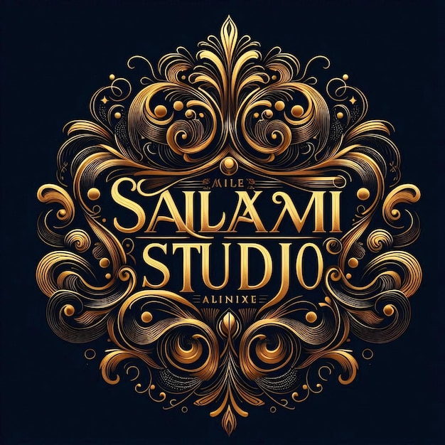 a gold logo for a company called nai studio