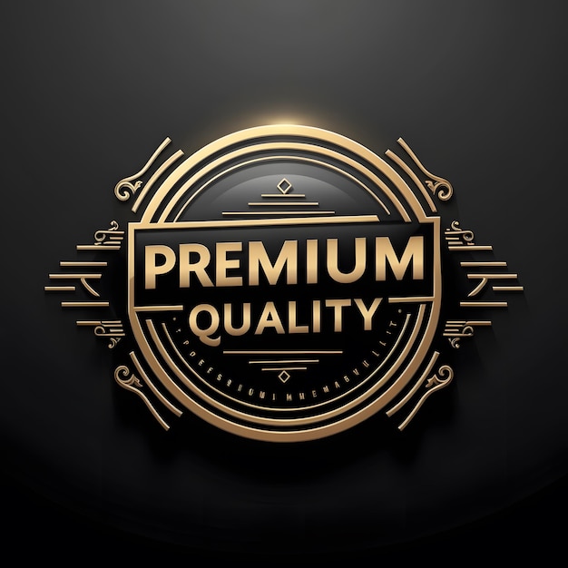 Photo a gold logo that says premium quality quality quality