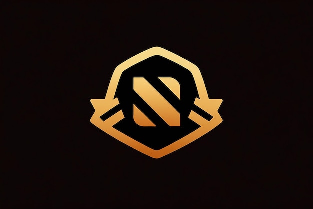 Photo a gold logo with a black background that says the logo