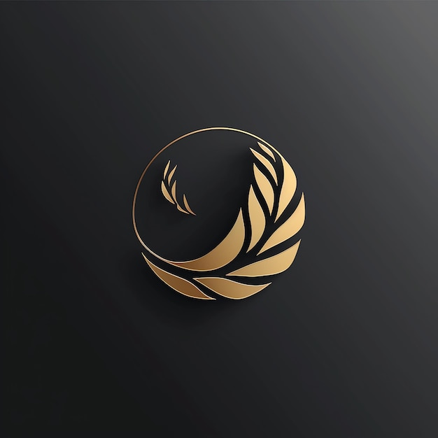 a gold logo with a tree on it