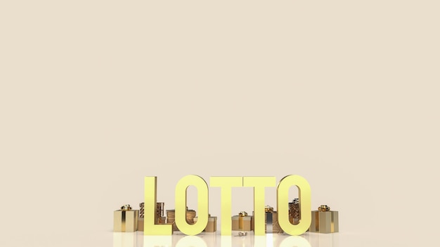 The gold lotto and gift box image 3d rendering