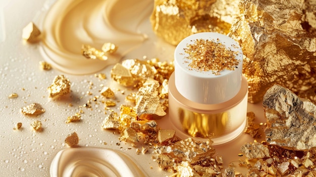 Gold and luxury skin treatment representing the opulence and effectiveness of goldinfused skincare