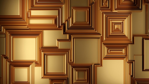 Gold metal background Brushed metallic texture 3d rendering