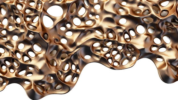 Gold metal background with holes