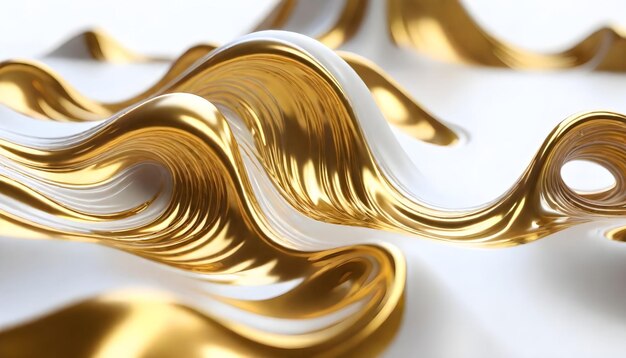 Gold metal wave abstract liquid background