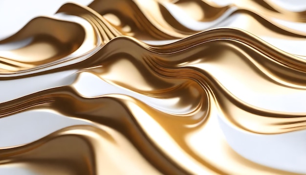 Gold metal wave abstract liquid background